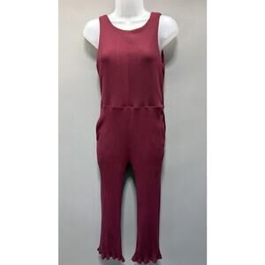 LISTICLE BOUTIQUE Bodycon Lined Ribbed Knit Open-back Jumpsuit Sz Medium